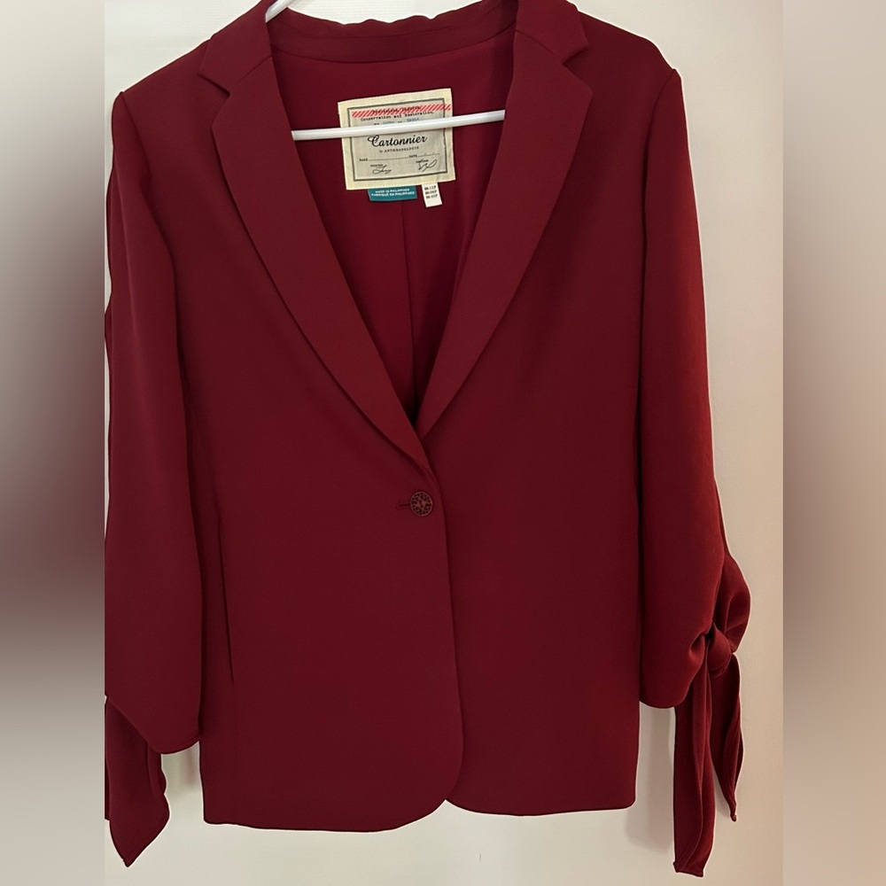 Burgundy Blazer by Anthropologie. Size 8p and fits like a slightly oversized 6.